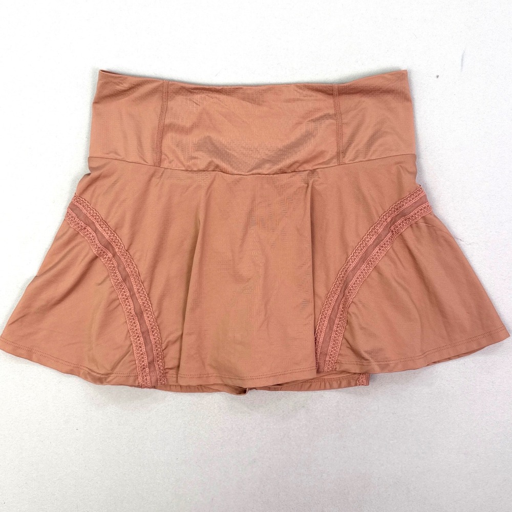 Love Tree Women Athletic Skort Dusty Rose Lace Trim Mesh Tennis Skirt Medium